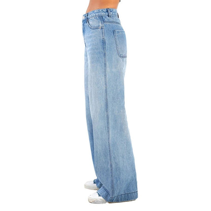 Gemz-Women's Wide Leg Boyfriend Jeans Y2K Vintage Loose Straight Denim Pants High Waist Baggy Jeans 2000s Retro Grunge Streetwear