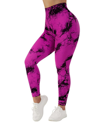 Gemz Yoga Leggings For Fitness Women Sport Tights Seamless Scrunch Butt Legging High Waist Sportswear Tie Dye Workout Tights Gym Pant