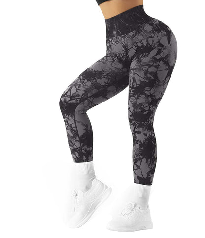 Gemz Yoga Leggings For Fitness Women Sport Tights Seamless Scrunch Butt Legging High Waist Sportswear Tie Dye Workout Tights Gym Pant